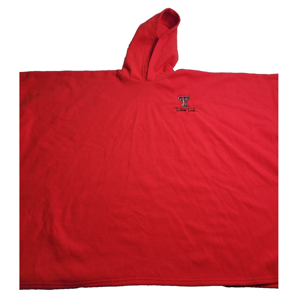 Pro Edge Hooded Fleece Poncho Texas Tech Red Raiders‎ One Size